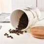 Chic Marble Pattern Storage Bottle Jar With Wood Cover Superior Minimalist Elegant Luxury Salt Sugar Storage Jar Home Organizer,S
