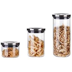 WH- Lead Storage Freshness Kitchen Tissue Seal Glass Jar Cereals Snacks Milk Storage Tank 3 Mounted Various Combinations (Color : Combination 4)