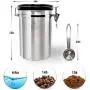 Coffee Boss Coffee Canister, Large Stainless Steel Coffee Bean Storage Container (64floz), Ground Coffee Container Airtight Lid, CO2 Valve & Free Scoop, Best Storage for Fresh Coffee Beans - by Zulay