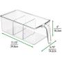 mDesign Plastic Kitchen Pantry Cabinet Refrigerator Food Storage Organizer Bin Holder with Handle - for Organizing Individual Packets, Snacks Food, Produce, Pasta - Medium, 4 Pack - Clear