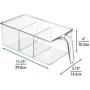 mDesign Plastic Kitchen Pantry Cabinet Refrigerator Food Storage Organizer Bin Holder with Handle - for Organizing Individual Packets, Snacks Food, Produce, Pasta - Medium, 3 Pack - Clear