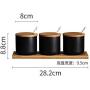 HEMFV Spice Jars, Ceramic Food Storage Spice Containers with Bamboo Lid- Porcelain Jar- Perfect Canister for Sugar Bowl, Seasoning