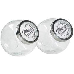 Tilted Glass Canister Set of 2 Jars