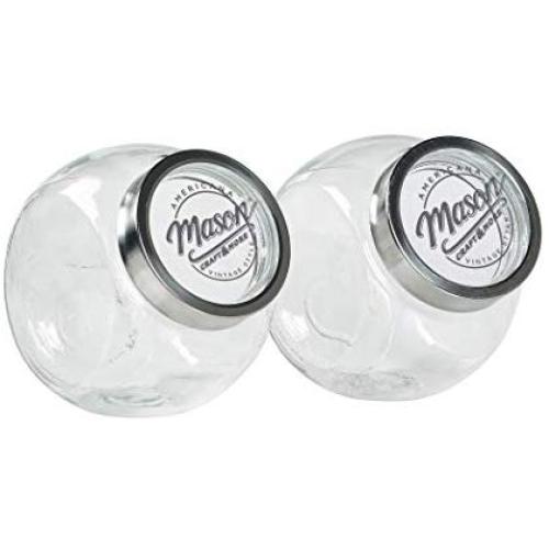 Tilted Glass Canister Set of 2 Jars