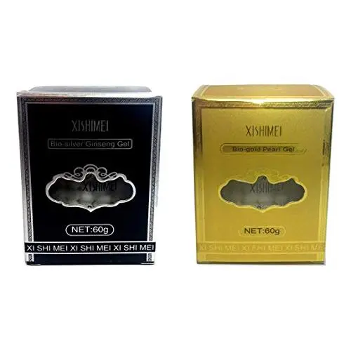 Gel Bio Or Xishimei - Ensemble Soin Anti-Âge Jour/Nuit - Crème Hydratante Anti-Rides avec Extrait de Ganadeérème et de Ginseng, Huile Minérale et Poudre de Perle (2 x 60ml) Gel Bio Or Xishimei - Ensemble Soin Anti-Âge Jour/Nuit - Crème Hydratante Anti-Rides avec Extrait de Ganadeérème et de Ginseng, Huile Minérale et Poudre de Perle (2 x 60ml)