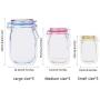 Vos Risus 15 Pcs Mason Jar Pattern Zipper Airtight Seal Bags Reusable Portable Food Saver Storage Bags for Travel Picnic Camping