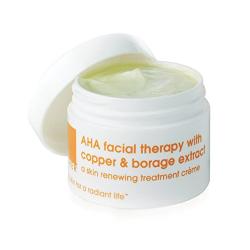 LATHER AHA Facial Therapy with Copper & Borage Extract 1 oz - powerful, restorative face cream to help reduce the signs of aging