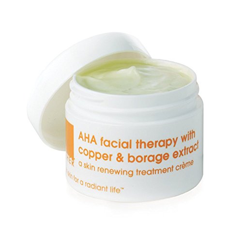 LATHER AHA Facial Therapy with Copper & Borage Extract 1 oz - powerful, restorative face cream to help reduce the signs of aging