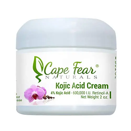 Cape Fear Naturals - Kojic Säure Creme - Natürlicher Hautaufheller, Ausgleichende Hauttöne - 2oz Glas, 4% Kojic Säure