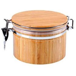 Grains Kitchen Food Tea Container Storage Jar Nuts Tank Round Lid Sealed Bamboo Cans,S