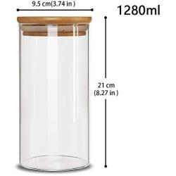 Glass Kitchen Jars Storage Bottles Household Kitchen Sorting Food Storage Container Grains Nuts Cans,1280Ml