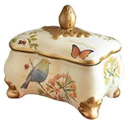 Chinashow Vintage Storage Jars Cookie Jar with Lid - Ceramic Candy Jar Tea Storage Tins Storage for Flour, Sugar, Tea, Coffee, Cookies and Candies American/European Style Spring