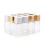12 Stück 10ml Klare Proben Glasflaschen Beutel Behälter mit Gold- und Silberverschlüssen für Kosmetik, Reisen, ätherische Öle, Pulver, Cremes, Salben, Schmiermittel (Silber)