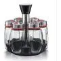 Schwarzes DUDDP Speicherregal Set Spice Racks Salz- und Pfeppermühle Set Gewürzglasregal Rotationsregal Küchenzubehör – Multifunktionales Regal für Küche, Lagerregal (Farbe: Rot)
