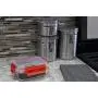 Home Basics 21 oz. Rectangle Leak and Spill Proof Borosilicate Glass Food Storage Dishwasher Safe Meal Prep Storage Container with Air-tight Plastic Lid, Red (2)