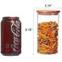 Glass Cookies Jar Airtight Container with Bamboo Lid, Kitchen Canisters Dry Food Storage (600ml/20oz)