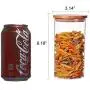 Glas-Cookie-Behälter mit Dichtung und Bambusdeckel, Küchenbehälter zur Trockenlagerung von Lebensmitteln (600ml/20oz)
