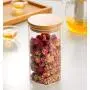 2PCS Glasbehälter 250ml / 8.5oz mit Bambusdeckel, luftdicht – Ideal für Kaffee, Tee, Zucker, Kekse, Trockenfrüchte, Nüsse, Süßigkeiten.