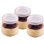 Sunormi 200ml Pudding Yogurt Glass Jars With Plastic Lids 6oz,Pack of 3