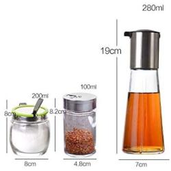 LQQGXLCondiment bottle, jar condiment storage box Spice jar oil dispenser cooking oil and vinegar dispenser bottle set kitchen spice storage box