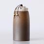 Vintage Ceramic Tea Tin Jar Handmade Airtight Tea Storage Food Tea Caddy Canister with Airtight Lid (Black)