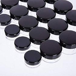 200Pcs X 2G 3G 5G 10G 15G 20G Transparent Sample Jars Pot Containers With Black Lids For Makeup Face Cream Lip Balms Storage,200Pcs X 15G