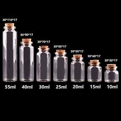 | Storage Bottles & Jars | 24pcs 10ml 15ml 20ml 25ml 30ml Cute Clear Glass Bottles with Cork Stopper Empty Spice Bottles Jars DIY Crafts Vials | by HUDITOOLS | 1 PCs