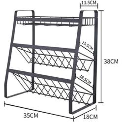 UPKOCH Standing Rack Spice Rack Kitchen Countertop Storage Organizer Spice Bottle Jar Rack Holder Three Layers Shelf Holder