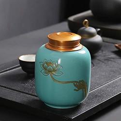 Tea Storage Jar, Tea Tin Canister，Puer Red Green Tea Sealed Cans, Metal Lid Fresh-keeping Cans, Used for Tea Cans, Coffee, Sugar Cans, Loose Leaf Tea Cans and Containers (Color : Green)