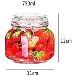 HIZLJJ 3 Pack Glass Storage Tank Spice Jars,Small Glass Jars with Leak Proof Rubber Gasket and Airtight Hinged Lid,Perfect for Spice Herb Seasoning Art Craft Storage Empty