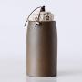 Vintage Ceramic Tea Tin Jar Handmade Airtight Tea Storage Food Tea Caddy Canister with Airtight Lid (Black)