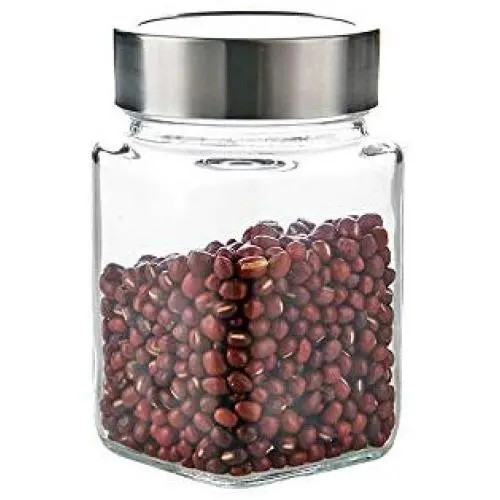 Ensemble de 5 Pots de Rangement Alimentaire pour Cuisine, Homeluny – Pots en Verre Transparent, Rangement de Boîtes, Idéal pour Bonbons, Biscuits, Riz, Sucre, Farine, Snacks – Garde les Aliments au Sec et Frais