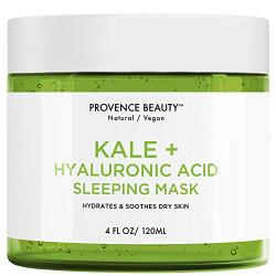 Kale and Hyaluronic Acid Gel Face Mask - Hydrating Face and Neck Moisturizer for Anti Aging, Wrinkle, Acne, Firming and Dry Skin - Organic Facial Mask for Women, Men and all Skin Types - 4 Fl Oz