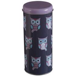 Premier Housewares Happy Owls Storage Canister, 8 x 8 x 18 cm, Blue