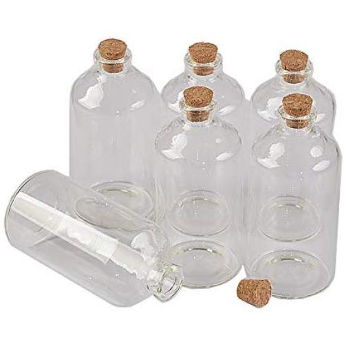 110ml Big Transparent Glass Cork Bottles Wholesale Vials Jars Empty Storage Wishing Bottles Decorative Gift DIY Jars 12pcs (12, 110ml)