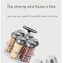 CSPFAIRY Lead Free Glass Creative Spice Box Salt and Pepper Flavoring Jar Barbecue Bottle Rotating Exit 7 Pcs/Set Kitchen Supplies