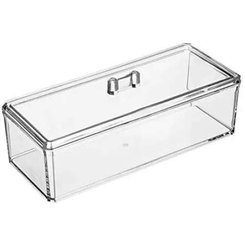1 Stück Acryl Transparente Lebensmittel Lagerbox Rechteck Teebeutel Organizer Küchen Sortierbehälter mit Staubdichtem Deckel