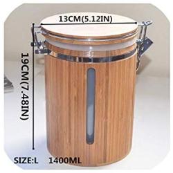 Kitchen Storage jars For Bulk Products Container With Lid Organizer Easy Lock Case Airtight Cans Receive Spice box wooden,B028-3L