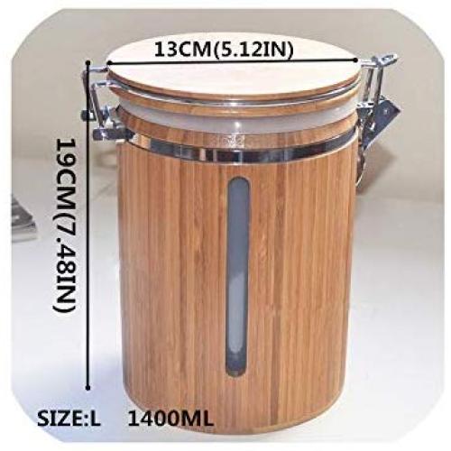 Kitchen Storage jars For Bulk Products Container With Lid Organizer Easy Lock Case Airtight Cans Receive Spice box wooden,B028-3L