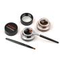 2 in 1 Black and Brown Gel Eyeliner Set Water Proof Smudge Proof, Last for All Day Long, Work Great with Eyebrow, 2 Pieces Eye Makeup Brushes Included