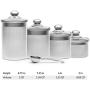 +Steel 4-Piece Stainless Steel Canister Set with Scoop and Lids