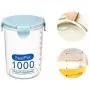 Tree House Plastic Storage Jars with lids, Round Food canisters Leakproof airtight Storage Boxes Versatile Durable Herbs Pot Pack of 3-L 1500mlx3 Tree House Plastic Storage Jars with lids, Round Food canisters Leakproof airtight Storage Boxes Versatile Durable Herbs Pot Pack of 3-L 1500mlx3