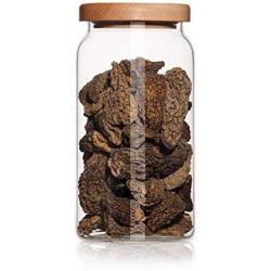 WANGLX ST Storage Jar Glass Bottle Food Storage Tank Good Sealing Heat-Resistant Glass Sealed Cans Dried Fruit Sealed Bottle Wooden Lid, A
