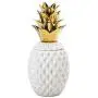 Bouteille en céramique d'arbre à paille Aspen, blanche et or, décorative avec couvercle, porcelaine, pot à bonbons moderne, forme de paille tropicale, finition brillante, 33 x 34,3 cm Bouteille en céramique d'arbre à paille Aspen, blanche et or, décorative avec couvercle, porcelaine, pot à bonbons moderne, forme de paille tropicale, finition brillante, 33 x 34,3 cm