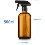 Titanker 2-Pack Spray Bottle, Amber Glass Spray Bottles, Empty Mist Spray Bottle Trigger Sprayer, Refillable 16oz Container for Essential Oils, Cleaning Solutions, Water (Brown)