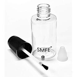 SMFE 20ml Plastic Empty Refillable Nail Polish Touch Up Bottle with Mixing Marble, Conservation Insert and Brush Top, Pack of 2