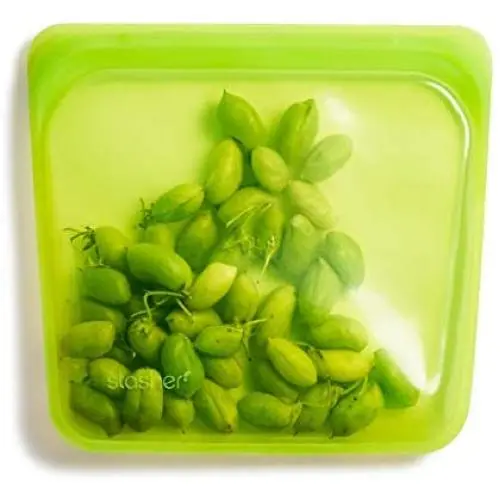 Stasher 100% Silicone Reusable Food Bag, Sandwich Storage Size, 7-inch (15-ounce), Lime Stasher 100% Silicone Reusable Food Bag, Sandwich Storage Size, 7-inch (15-ounce), Lime