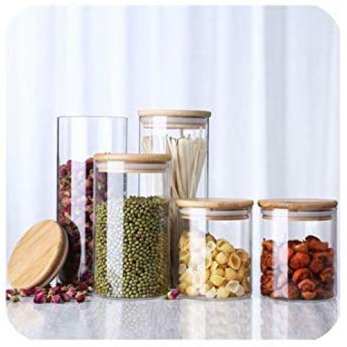 Transparent High Borosilicate Glass Kitchen Storage Bottle Store Food Ingredient Candy Biscuit Storage Jar Organization,65 X 150 Mm