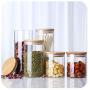Transparent High Borosilicate Glass Kitchen Storage Bottle Store Food Ingredient Candy Biscuit Storage Jar Organization,65 X 150 Mm