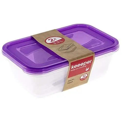 keeeper Fredo Frischschließbox, rechteckig, lila, 3,3 Liter, 2-er Set